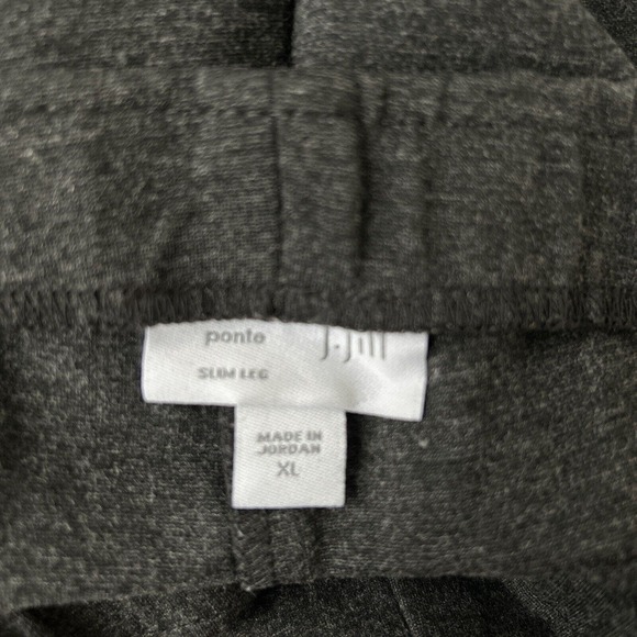 J Jill Pants XL 36x28 Grey Ponte Slim Leg Mid Rise Stretch Pull On Dress Slacks - Picture 3 of 8